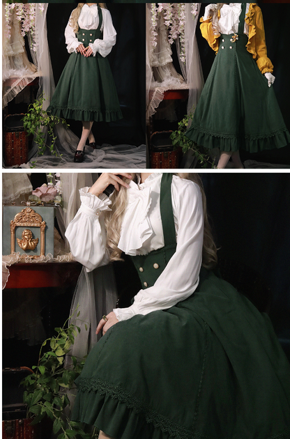 Forest Wardrobe - South of the Forest - Vintage Lolita Halter JSK Dress, French Style Blouse