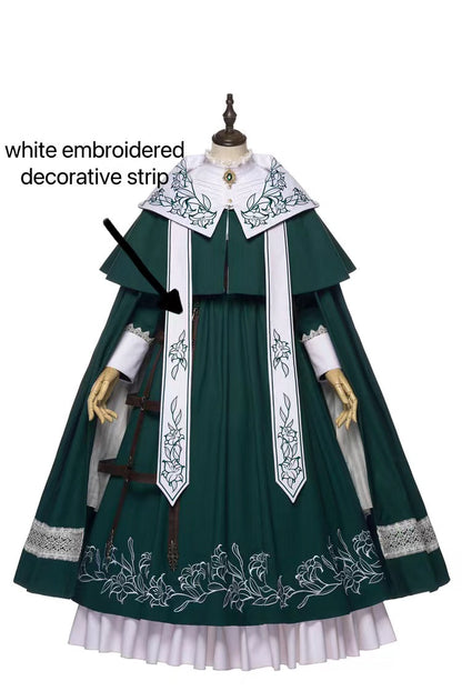 Youpairui - Lobnya - Gothic Nun Lolita Green OP Dress Set