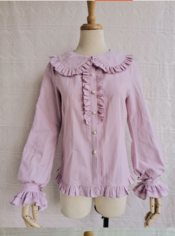 Yilia - Cotton Lolita Blouse, Autumn and Winter Japanese Style