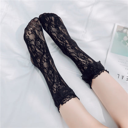 Manmeng - Summer Thin See-throug Lace Lolita Socks