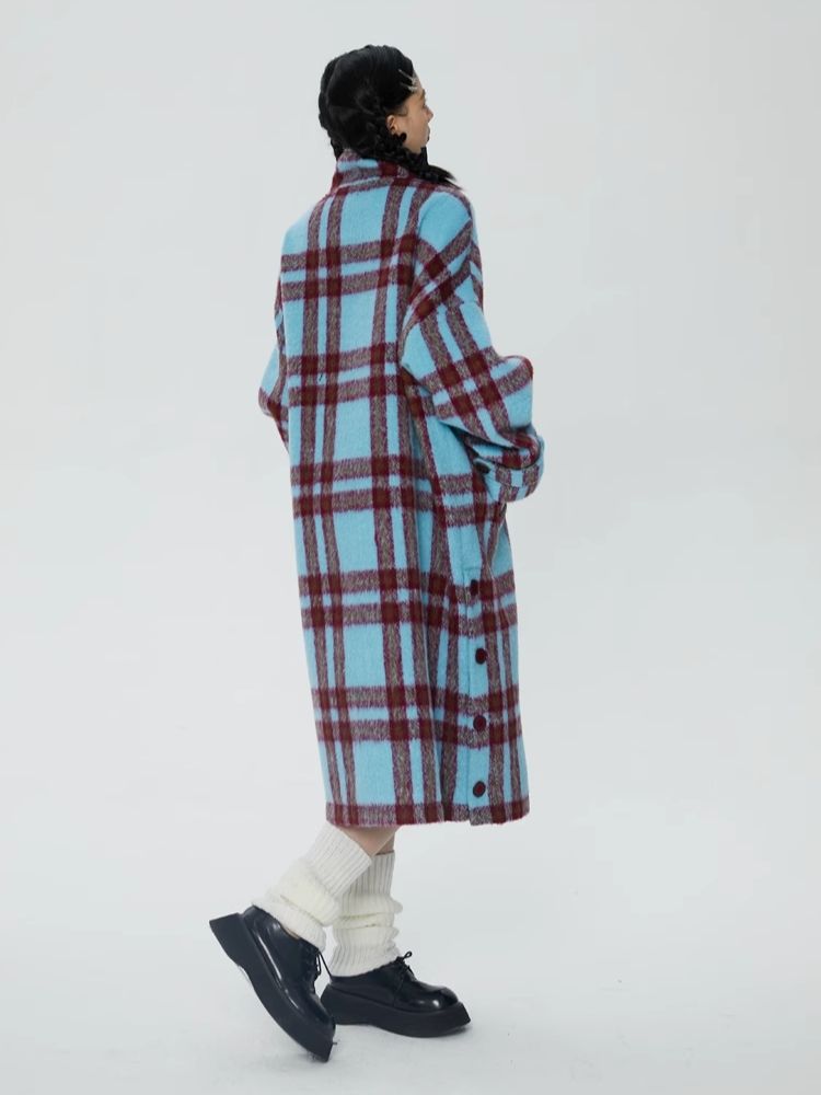 Tweed loose-fitting long coat【s0000006247】