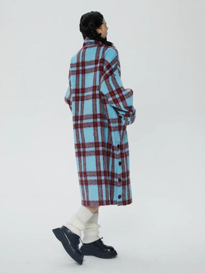 Tweed loose-fitting long coat【s0000006247】