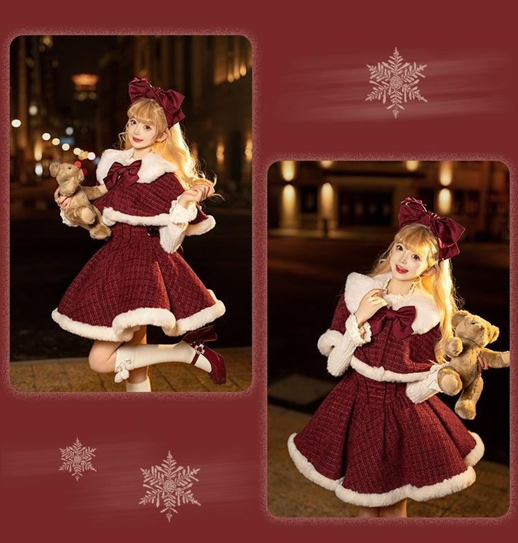 Tan Tuan - Winter Lolita Dress New Year Lolita JSK Plush Cape Set