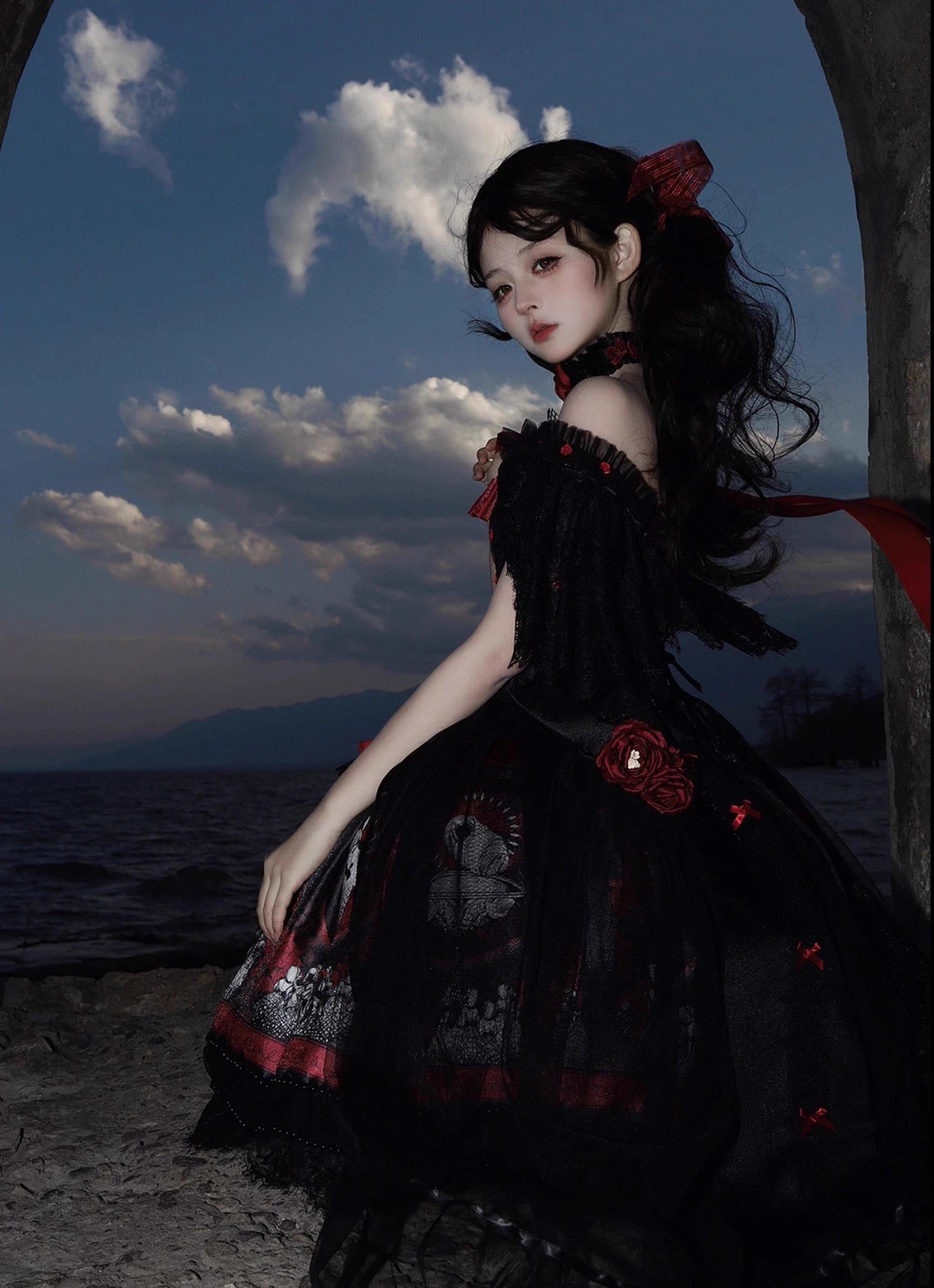 Caged Bird Hotel - Eclipsed Moon Gallery - Plus Size Halloween Gothic Lolita Skirt & Bodice Set