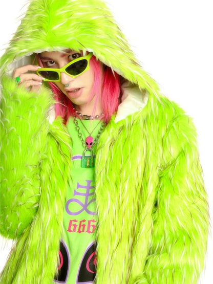 Fruit green hooded long coat and hat【s0000004456】