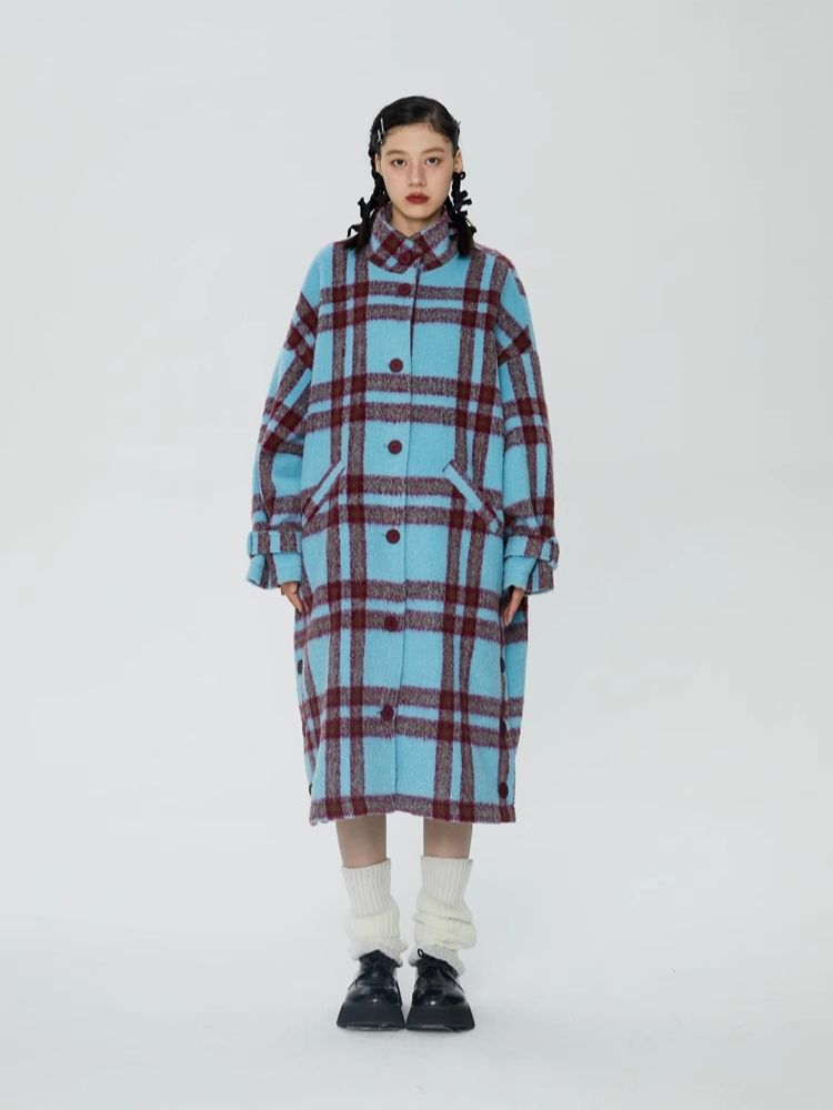 Tweed loose-fitting long coat【s0000006247】