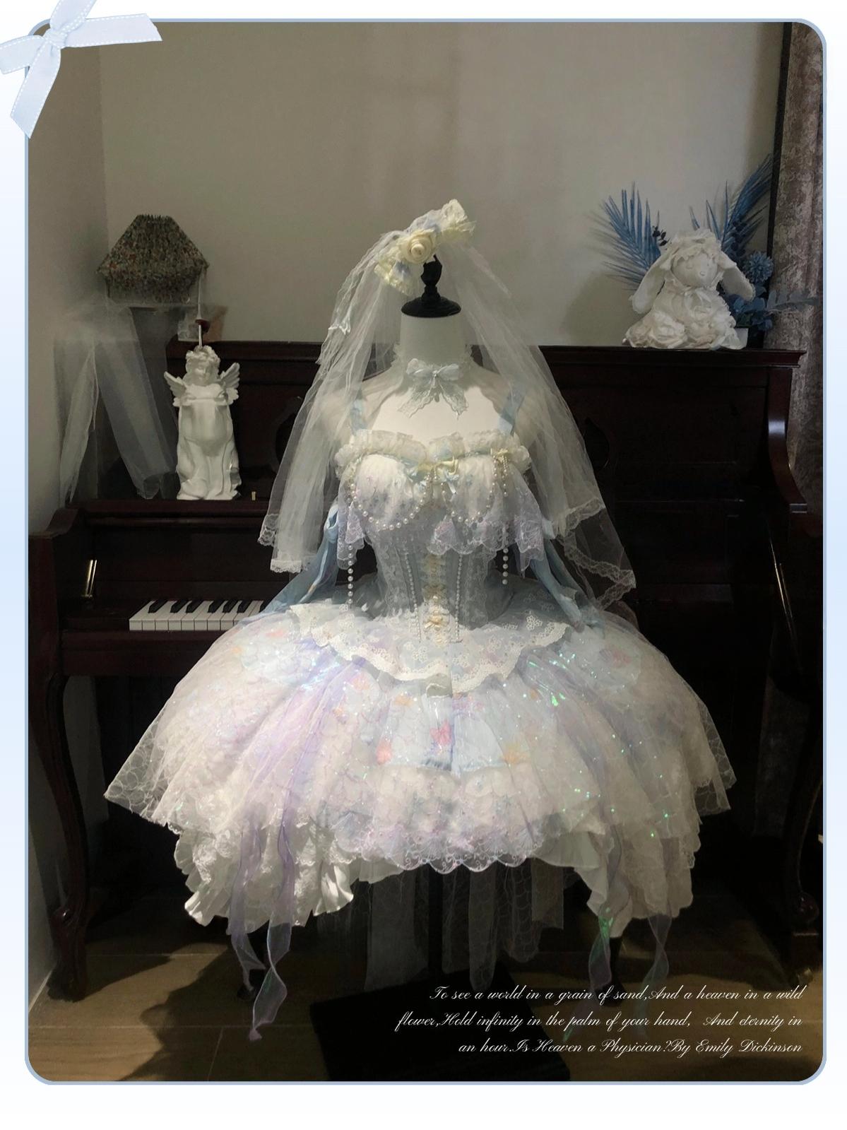 Qianmu - MermaidTears - Wedding Lolita JSK Dress, Ocean Theme