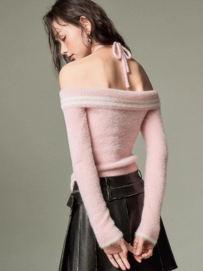 Rose one-shoulder sweater【s0000003283】