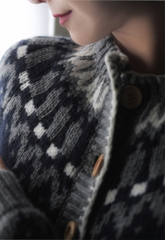 nordic pattern cardigan