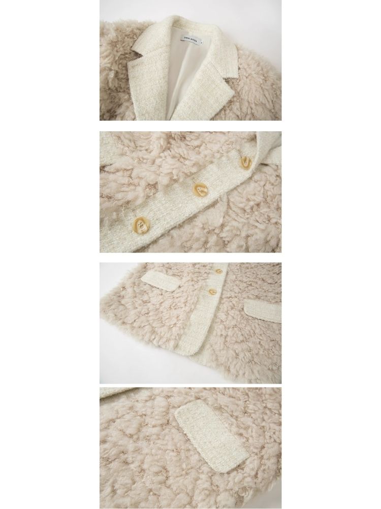 Beige Lambswool Coat【s0000004859】