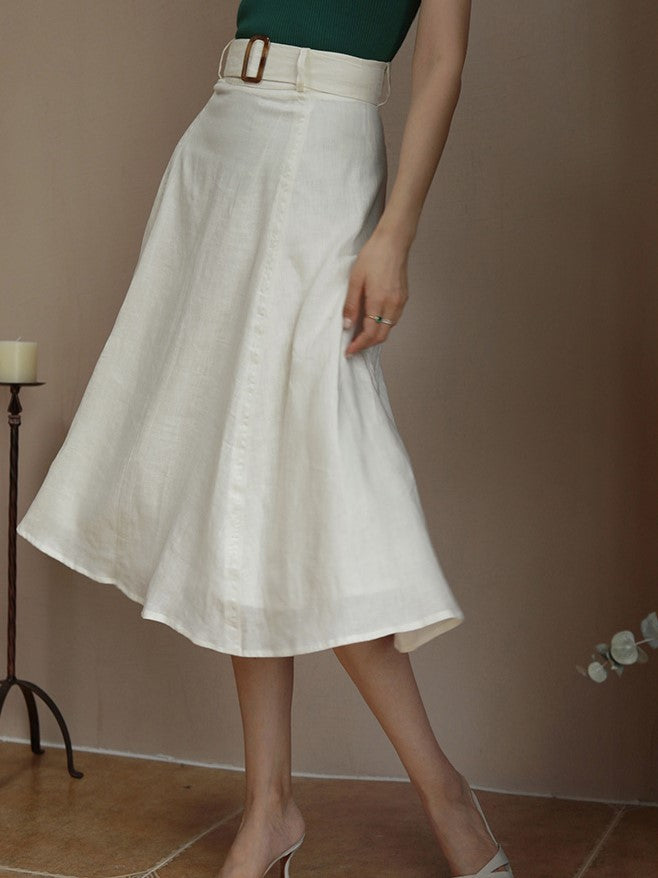 classical linen skirt