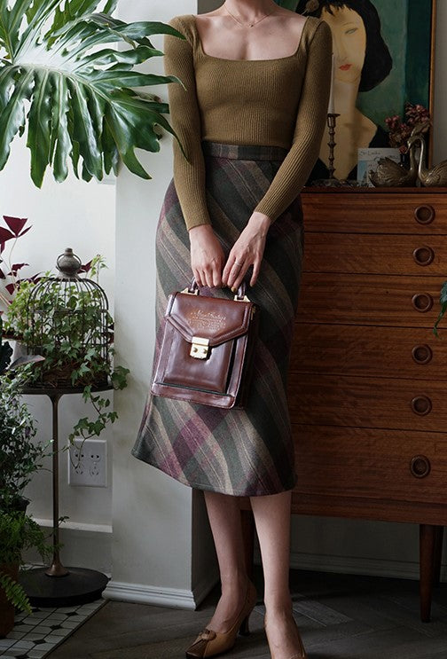 British plaid elegant skirt