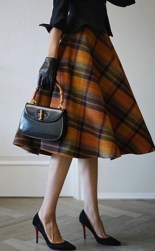 Modern vintage plaid skirt