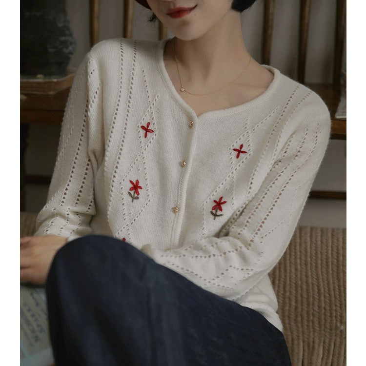 nordic girl embroidery cardigan