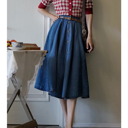 Countess retro denim skirt