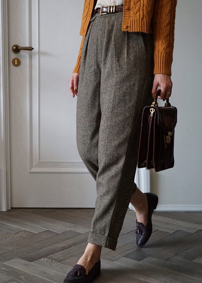 British lady's herringbone pants