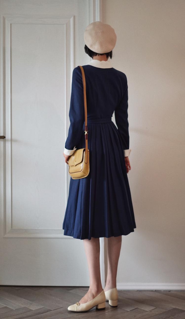 Navy blue classic dress