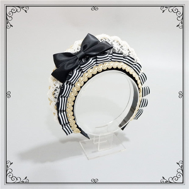 Foxcherry-Sweet Lolita Striped Maid Headdress Multicolors