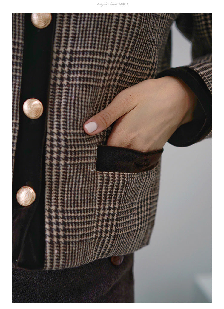 Lady's houndstooth retro jacket