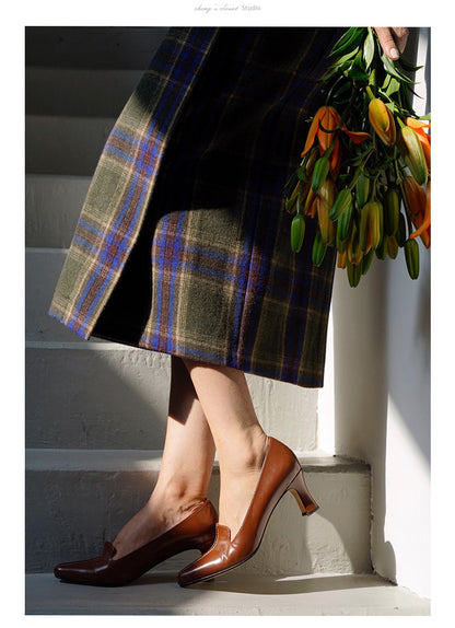 western plaid retro pencil skirt