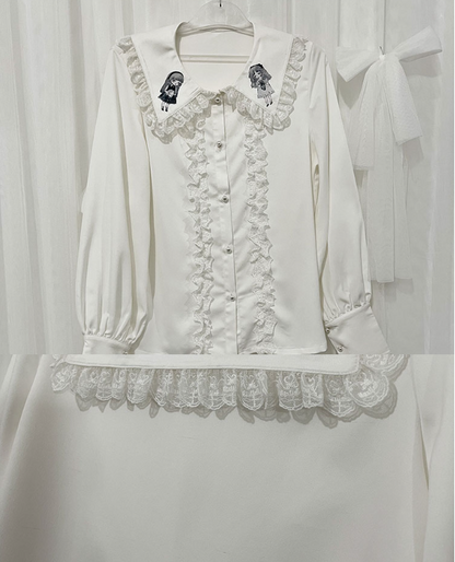 CastleToo - Corroding the Heart - Ouji Lolita Shirt Suspenders Shorts