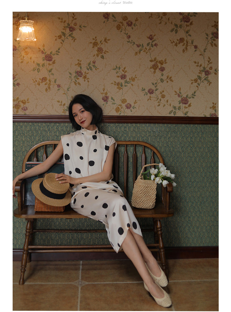 Countess Polka Dot Ecru Dress