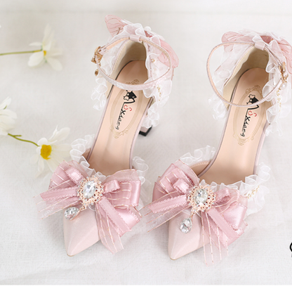 Xiaogui - Wedding Lolita Pointed Toe High Heels Shoes