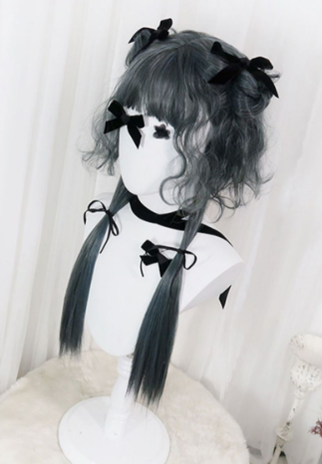 PippiPalace - Metaverse - Mix of Green And Blue Curly Short Wig