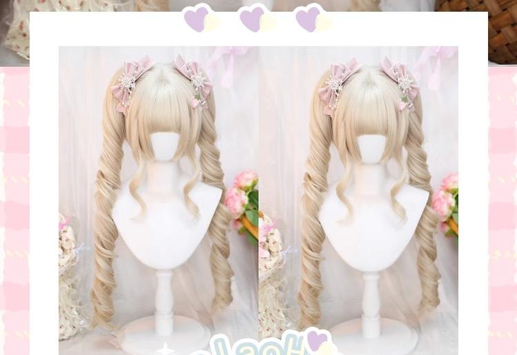 Dalao Home - Sweet Lolita Wig Roman Roll Double Ponytails Wig