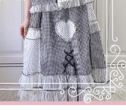 Mori Doll - Peach Tea - Sweet Lolita Dot and Stripe Print Skirt Multicolors