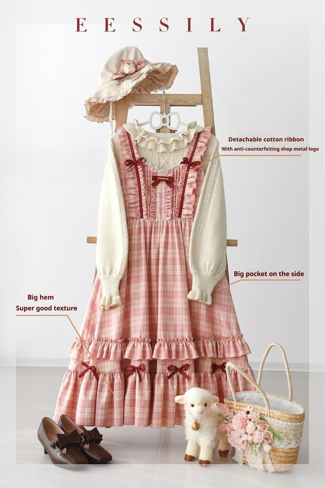 EESSILY - Green Fairy Tales - Classic Lolita Plaid JSK Plus Size Lolita Dress