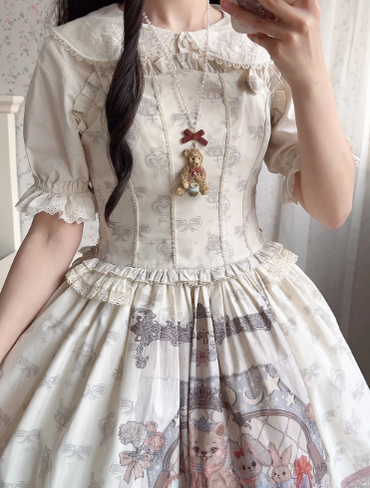 Miss Point - Little Anna - Elegant Lolita Cotton Puff Sleeve Blouse