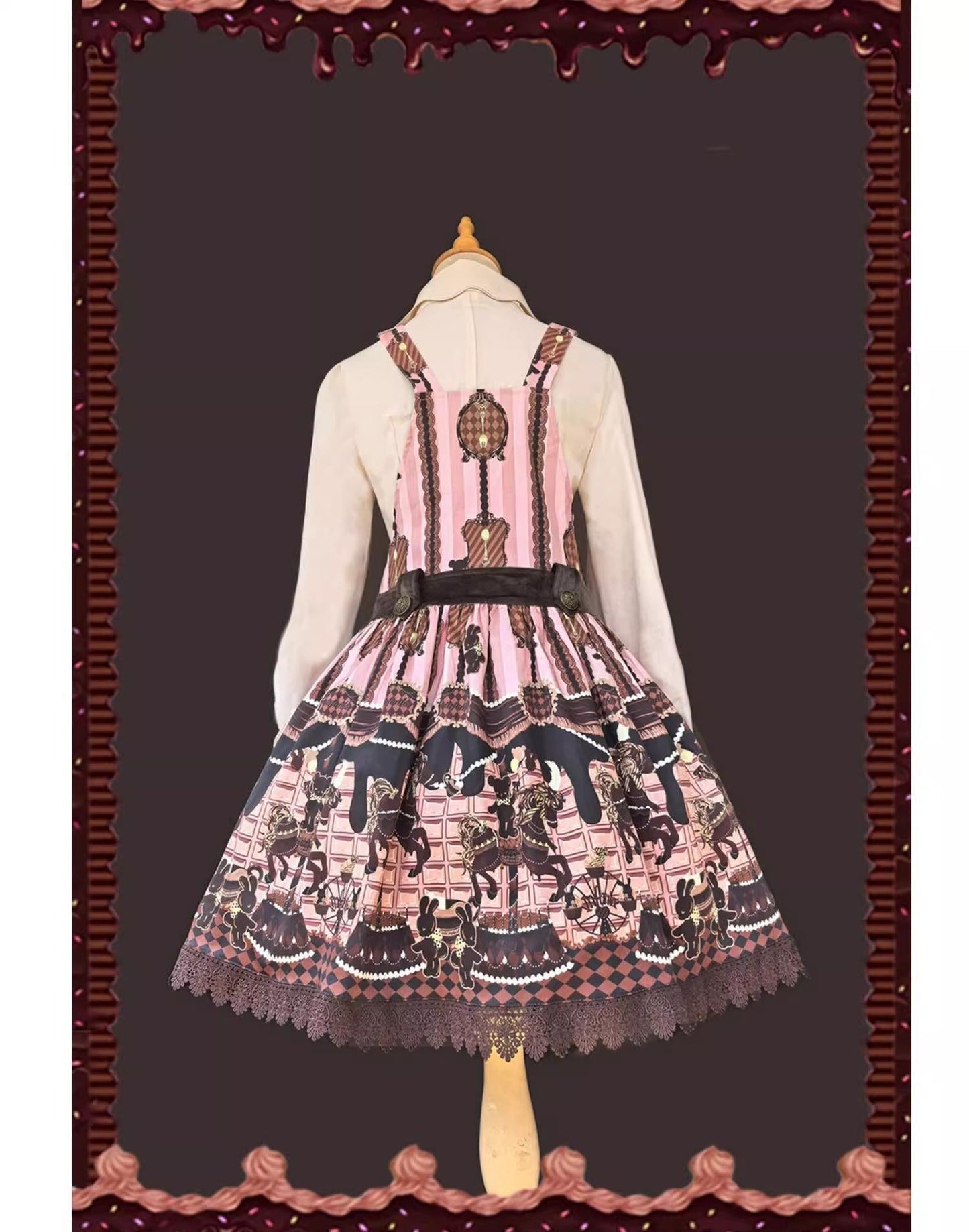 Infanta - Chocolate Carousel - Kawaii Lolita Salopette Dress Set