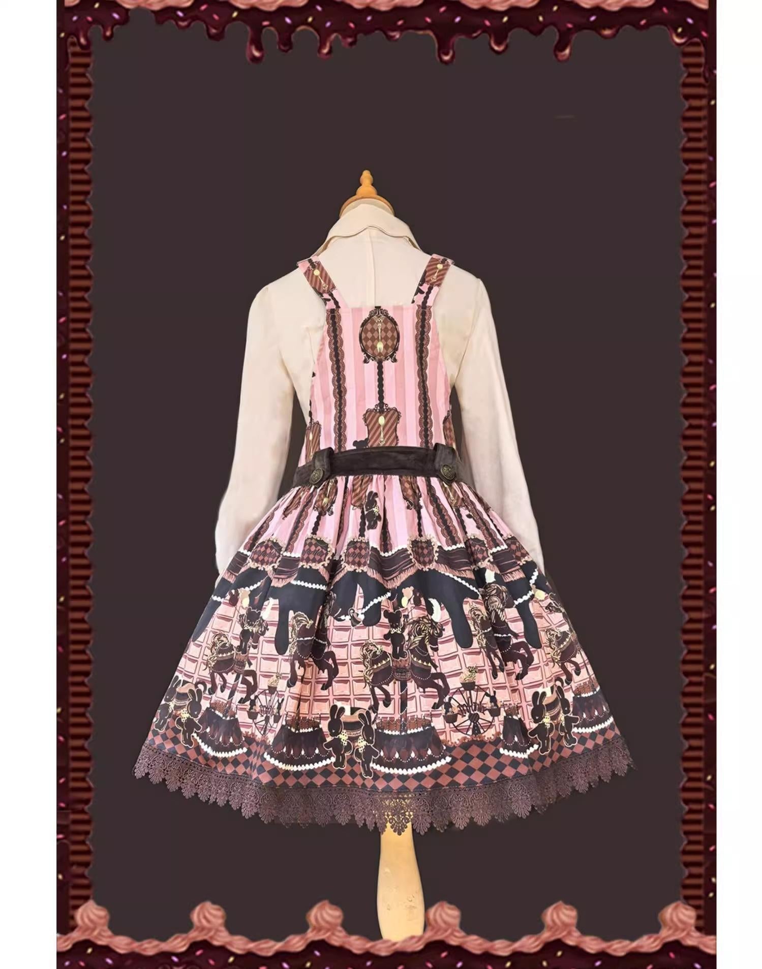 Infanta - Chocolate Carousel - Kawaii Lolita Salopette Dress Set
