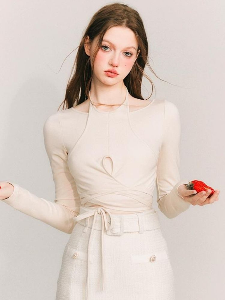 Fake two-piece knitted sweater【s0000003235】