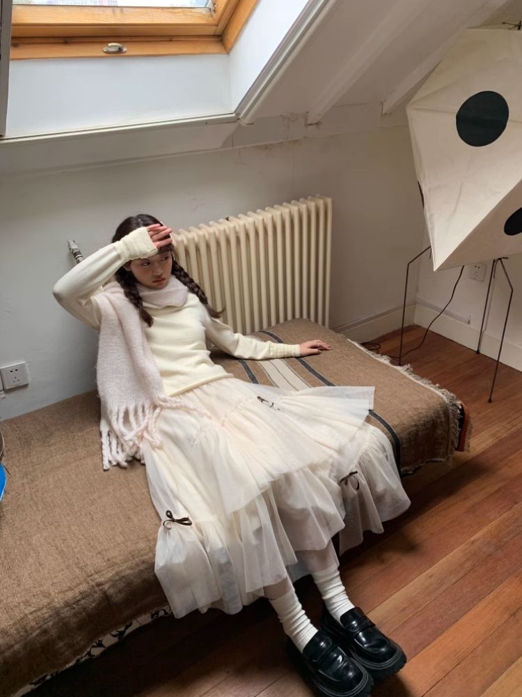 Bow Mesh Half Skirt【s0000005876】