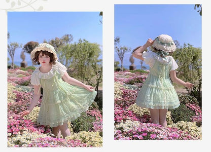 Polyhymnia - Secret Forest - Classic Lolita JSK Dress Multi-layered Dress Summer Gauze Dress