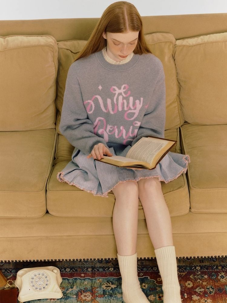 Gift Sweetheart Crew Neck Cute Letter Sweater【s0000004311】