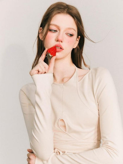 Fake two-piece knitted sweater【s0000003235】