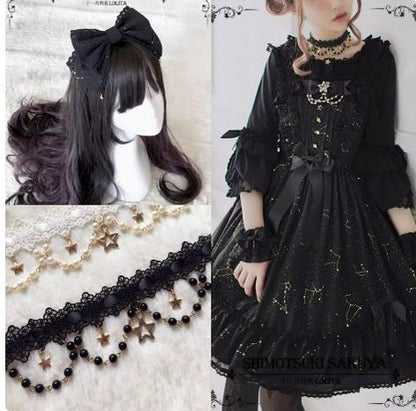Sakuya Lolita - Whisper Of Stars - Constellation Foil Printing Elegant Lolita High Waist JSK Dress