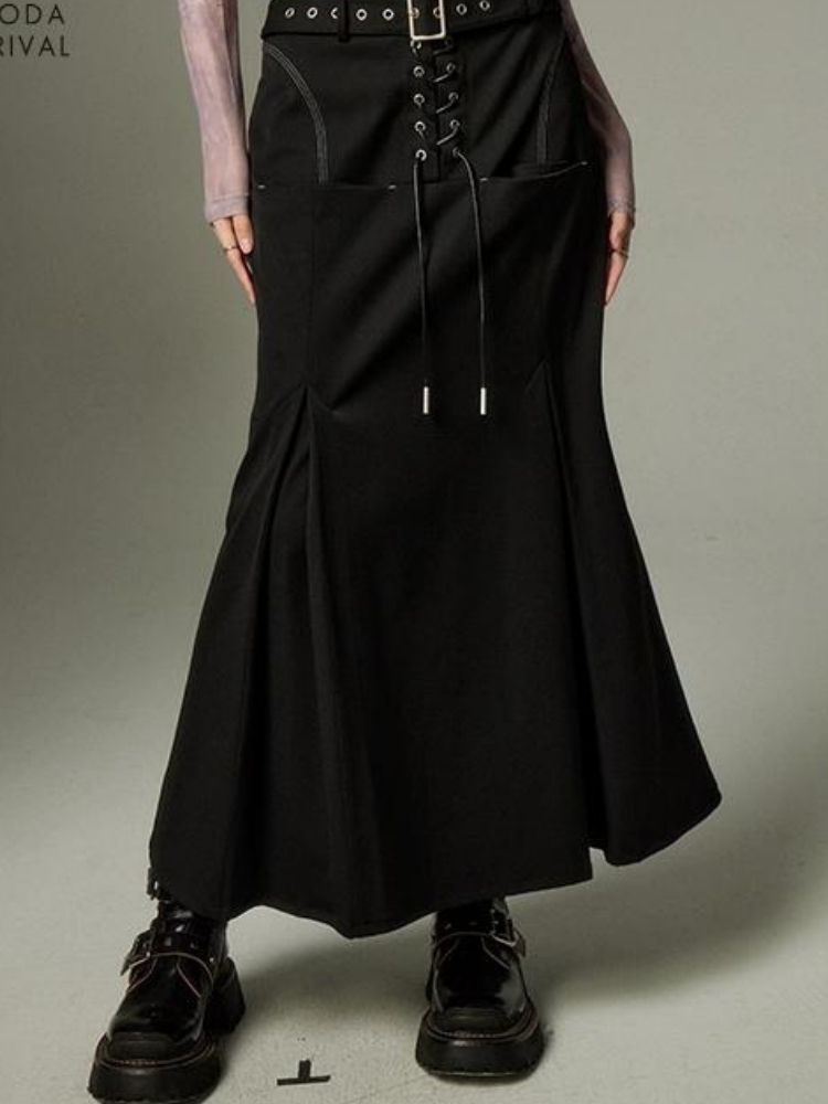 Leather A-line skirt【s0000003274】