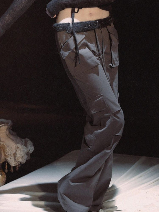 Cropped Low Rise Drawstring Loose Pocket Work Pants【s0000006448】