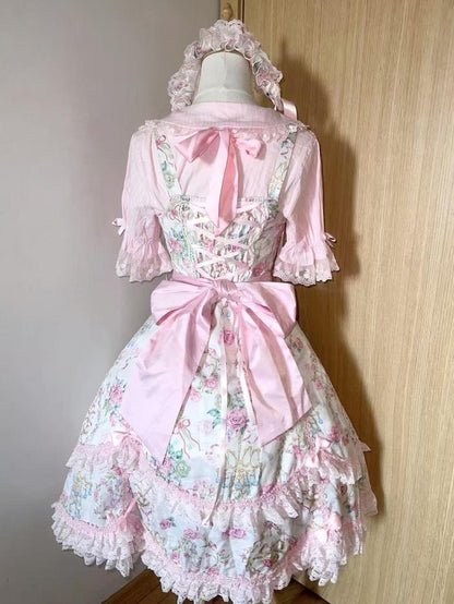TaTaTa Lolita - Spring 2025 - Old School Lolita Jumper Dress, Floral Prints