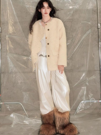 Drop Shoulder Cloudy Beige Coat【s0000004876】