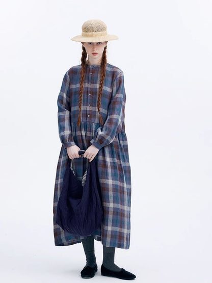 Plaid Long Sleeve Dress【s0000007953】