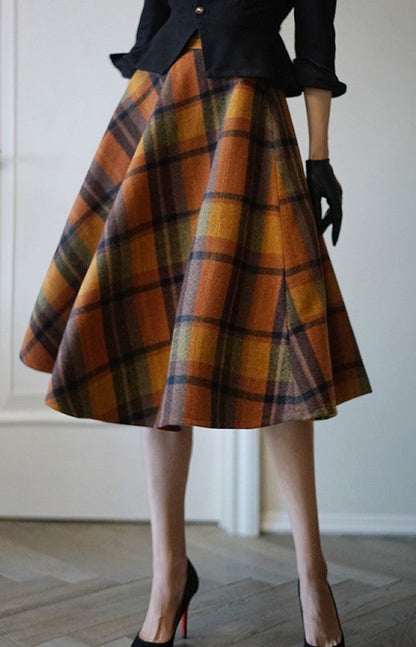 Modern vintage plaid skirt