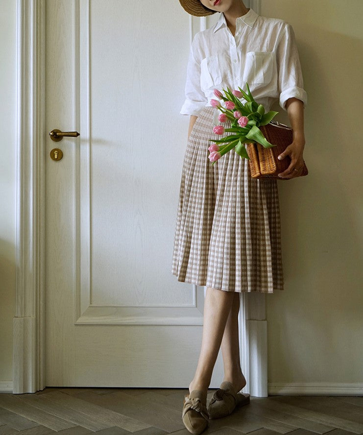 retro plaid skirt