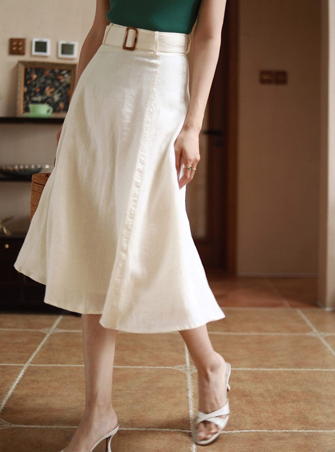 classical linen skirt