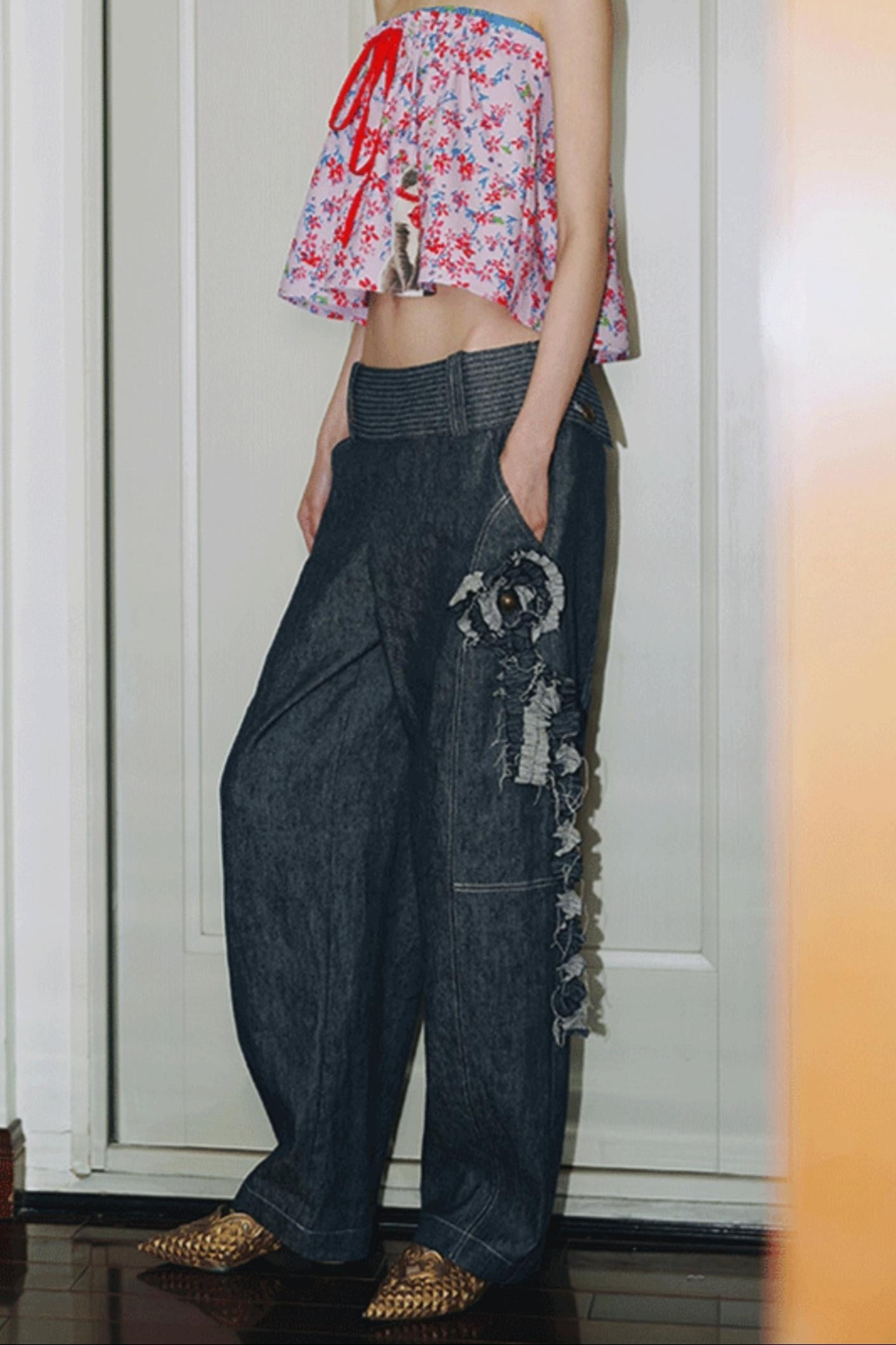Coiled Flower Jeans