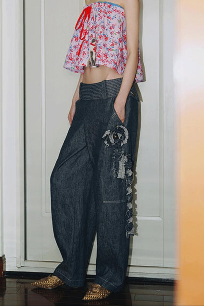 Coiled Flower Jeans